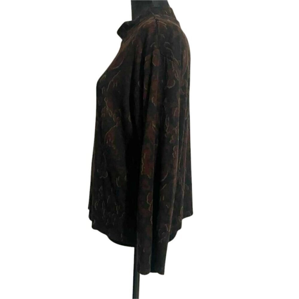 NEW Cut Loose Size Medium Top Blouse Long Sleeve Mock Neck - Picture 4 of 10